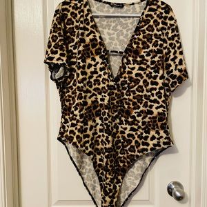 Leopard print onesie